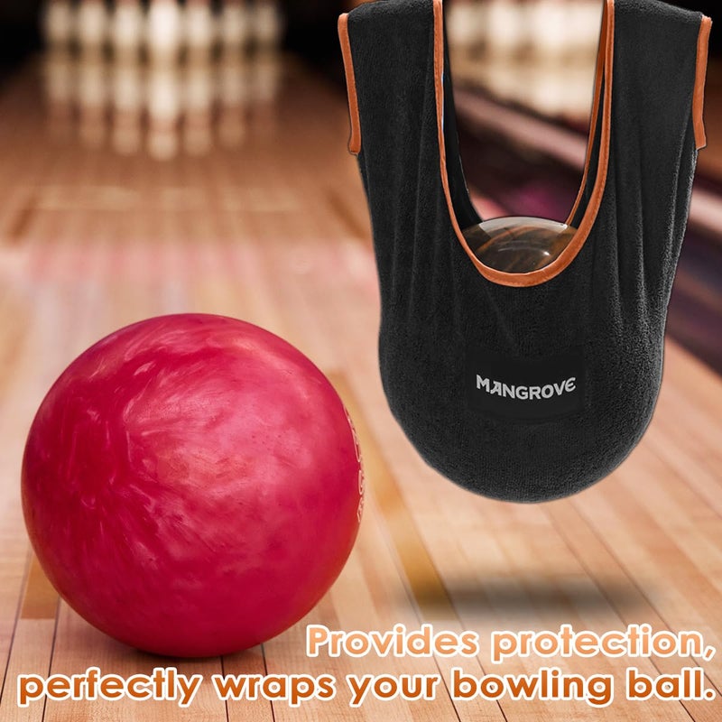 Mangrove Bowling Ball Polisher, Microfiber Bowling Towel See-Saw for Bowlers, Large Washable Bowling Shammy Seesaw, Ball Cleaner Holder Bag (Orange) - Image 5